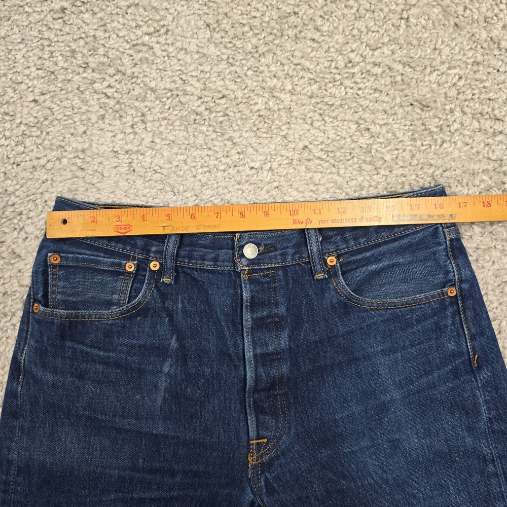 Levi's 501 Jeans Men 35x32 (Fits 32x29) Dark Wash Button Fly Straight Leg Rugged - Picture 9 of 14